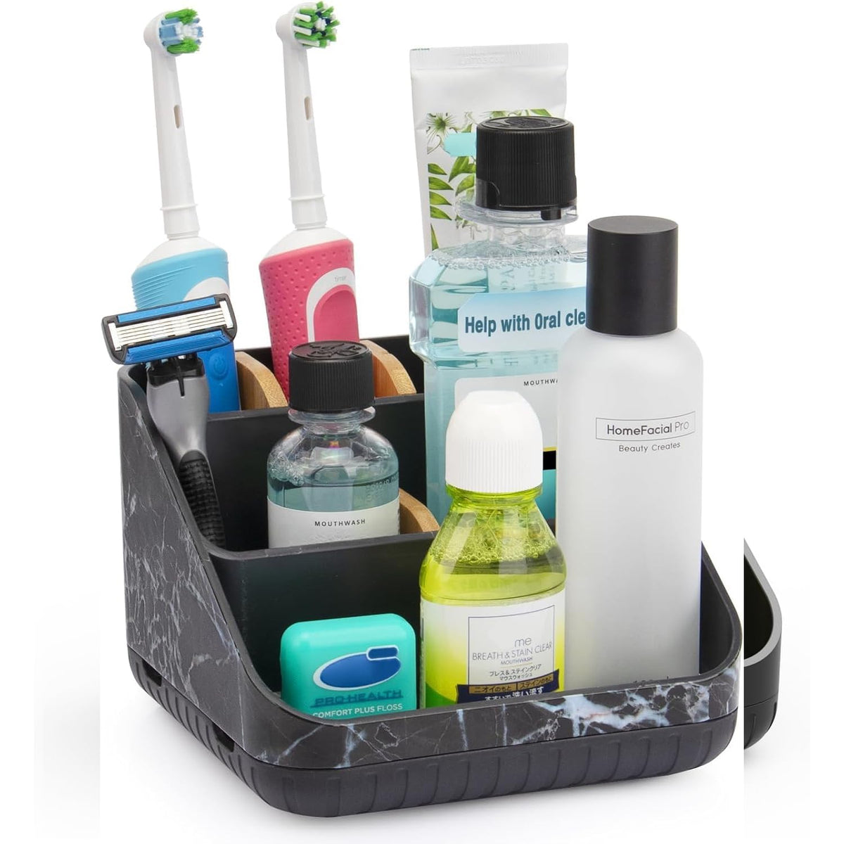 Toothbrush Holders for Bathrooms,6 Slots, Detachable for Easy Clean, Black