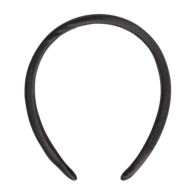 Goody Ouchless Hold Soft Padded Headband, Black, Stylish & Lightweight Damage-Free Satin Headbands for Women & Men, All-Day Comfort, Hair Accessories for All Occasions, All Hair Types