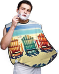 Monochrome Sketch Style Gaming Print Beard Bib Shaving Apron, Beard Hair Trimming Cape Gift For Dad