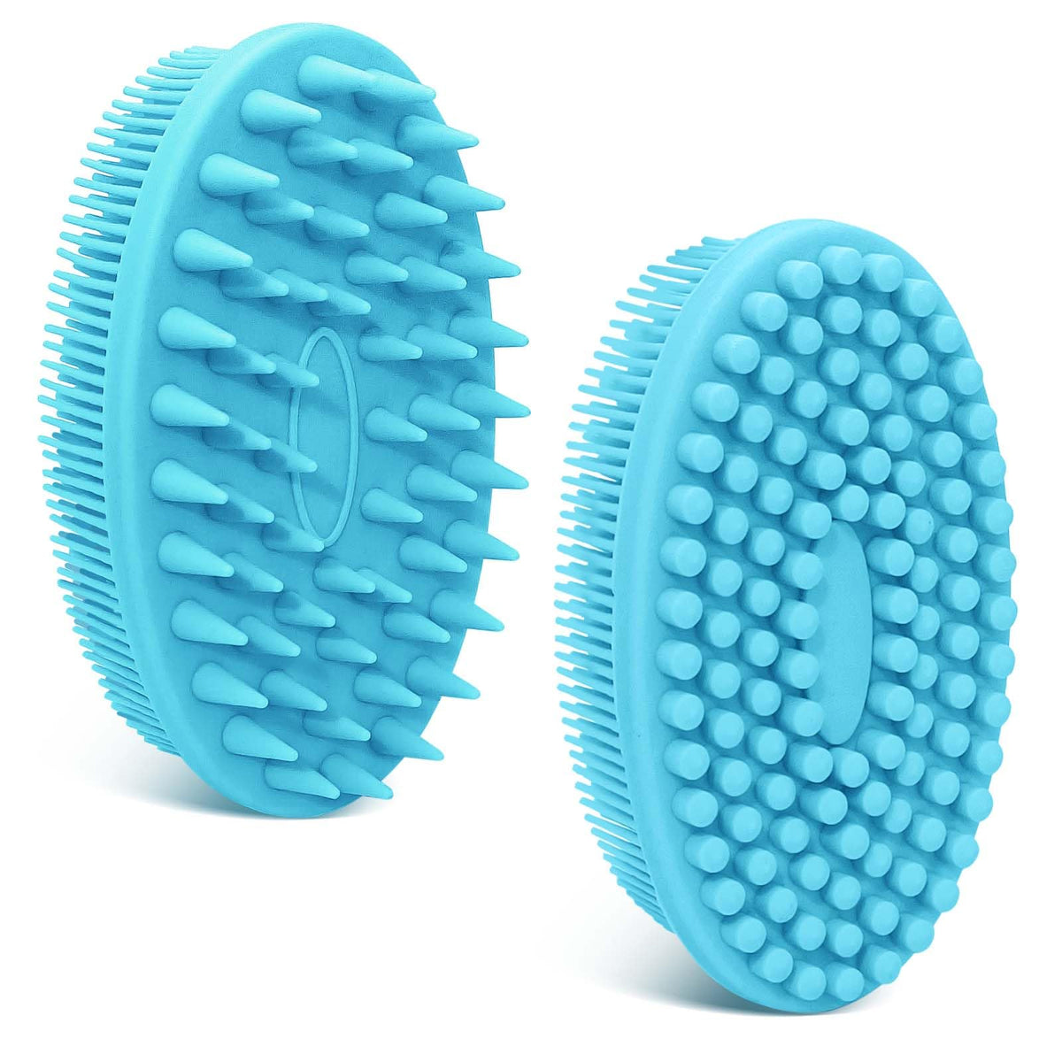 GEENOA Silicone Back Washer for Shower, Gentle Exfoliating Body & Back Scrubber with Handle, Silicone Loofah with Two Dual-Side & Replaceable Brush Heads(Green-Two Heads)