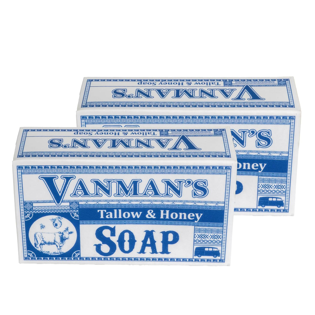 VanMan Tallow & Pine Tar Soap Bar – Grass-Fed Beef Tallow with Organic Oatmeal, Charcoal & Essential Oils – Exfoliating Face & Body Soap, 3.8oz - 1 Pack