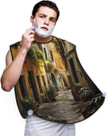 Monochrome Sketch Style Gaming Print Beard Bib Shaving Apron, Beard Hair Trimming Cape Gift For Dad