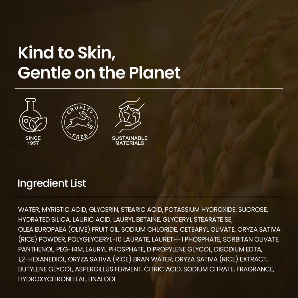 SKINFOOD Rice Daily Scrub Foam, Facial Cleanser with Face Scrub, Face Wash Fermented White Rice Bran Water, Gentle Exfoliating For Men and Women (150ml, 5.07 fl. oz.)