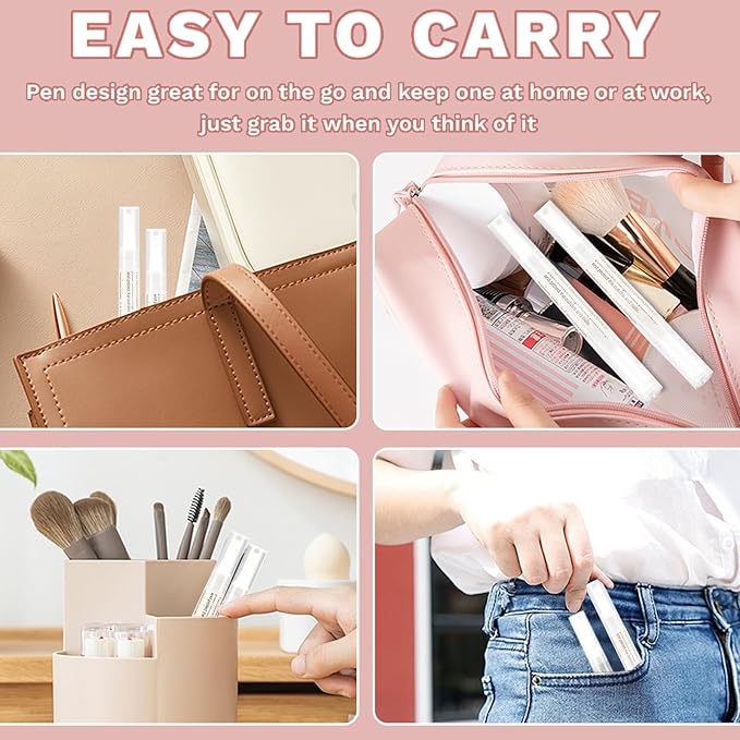 Meschett 2PCS Cuticle Oil Pens for Nail Care, Moisturizing Nail Oil Pen with Soft Brush, Hydrating Cuticle Oil for Dry Nails & Cuticles (Aloe & Jasmine Flavor)