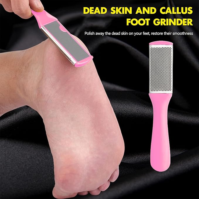 Kootinn 4 Pcs Pedicure Foot Files Callus Remover with Double Sided Feet Rasp for Dead Skin - Professional Foot Care Tools to Removes Hard Skin Corns for Dry and Wet Feet