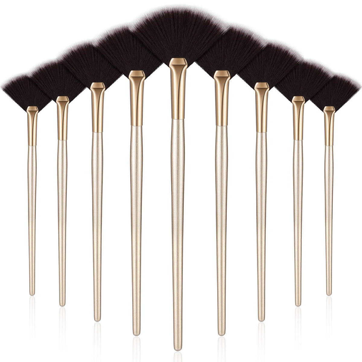 Maitys 9 Pieces Facial Fan Mask Brushes, Brown