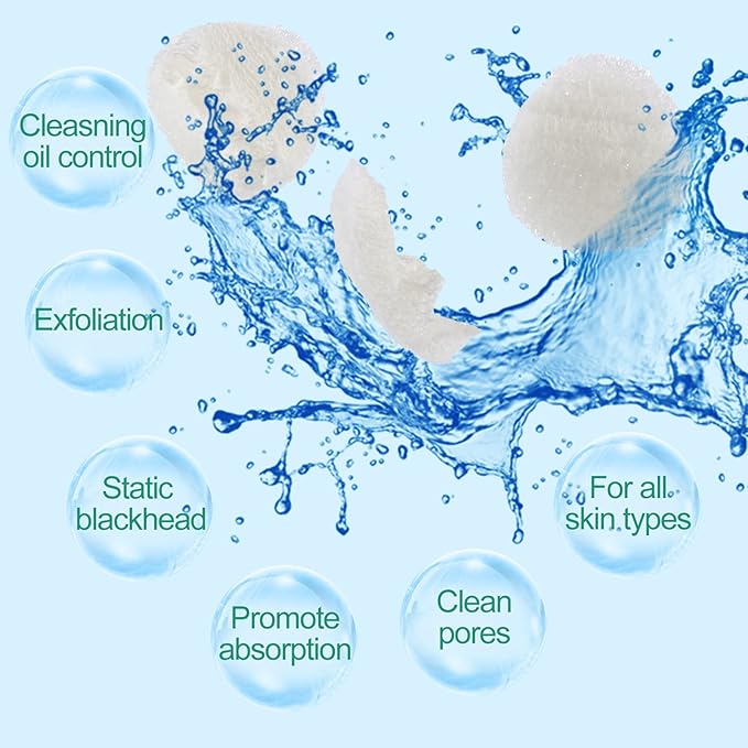 Bokon 100 Pcs Natural Loofah Exfoliating Face Pads 2.36 Inch Round Facial Scrubber Sponges Bulk Cleansing Discs for Face Body Bath Shower Spa Dead Skin Removal for Women Men