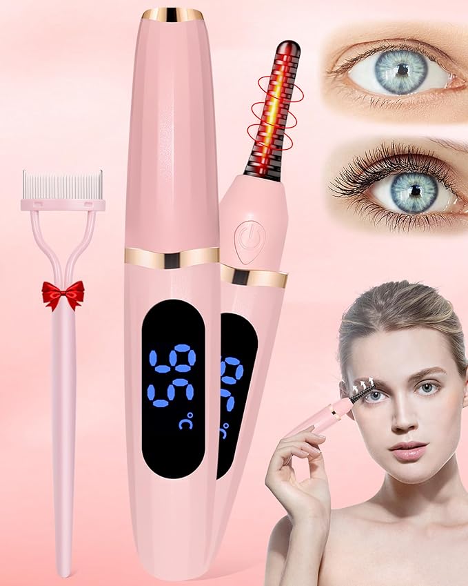 Heated Eyelash Curlers - Eye Lash Curler Heat - Mini Electric Eyelash