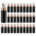Owlyee Travel Foam Pump Bottle - 2oz Small Size Foaming Hand Soap Dispenser - Mini Portable Mousse Lash Shampoo Kit Container for Hair - Empty Leak Proof Plastic Rose Gold &Black Foamer 30Pack