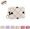Playexen Mini Cosmetic Bag, Corduroy Small Makeup Bag for Purse, H-Beige
