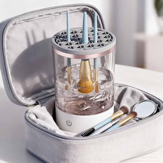Cosmetic Brush Cleaner, 2026 New Electric Makeup Brush Cleaner Machine, Makeup Sponge Cleaner Machine with Dual Power Options for Deep Cleaning All Types of Makeup Brushes (Black, Plug-in)