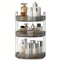 YCIA&DONE 360 Rotating Makeup Organizer and Storage for Vanity Countertop 3 Tiers, High Capacity Cosmetic Skincare Perfume Organizers for Dresser Bathroom Lazy Susan (Smoky Gray)