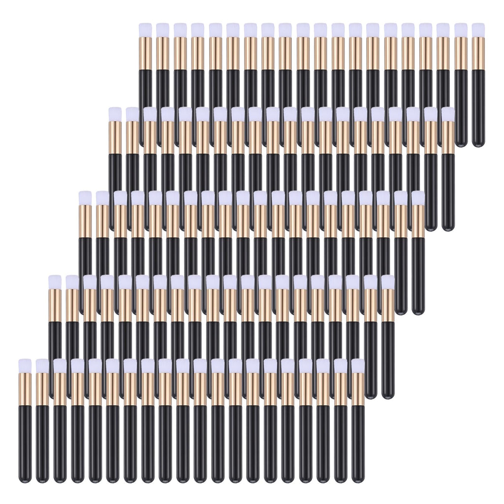 100 Pieces Lash Brushes for Cleaning, Lash Shampoo Brushes Eyelash Extension Cleansing Blackhead Removing Brush Nose Pore Deep Cleaning Facial Cleansing Brush (Black, 3.8Inch)