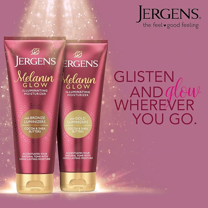 Jergens Melanin Glow Illuminating Moisturizer, Gold, 7 fl oz