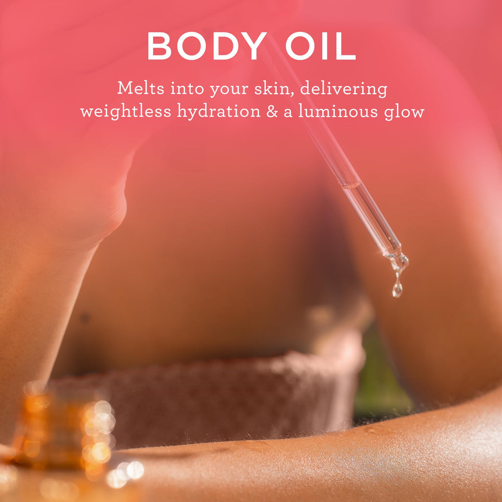 MIX:BAR Vanilla Bourbon Glowy Body Oil for Women, Soothe, Soften & Smooth Dry Skin, with Jojoba & Avocado Oil, Paraben Free, Vegan, 4oz