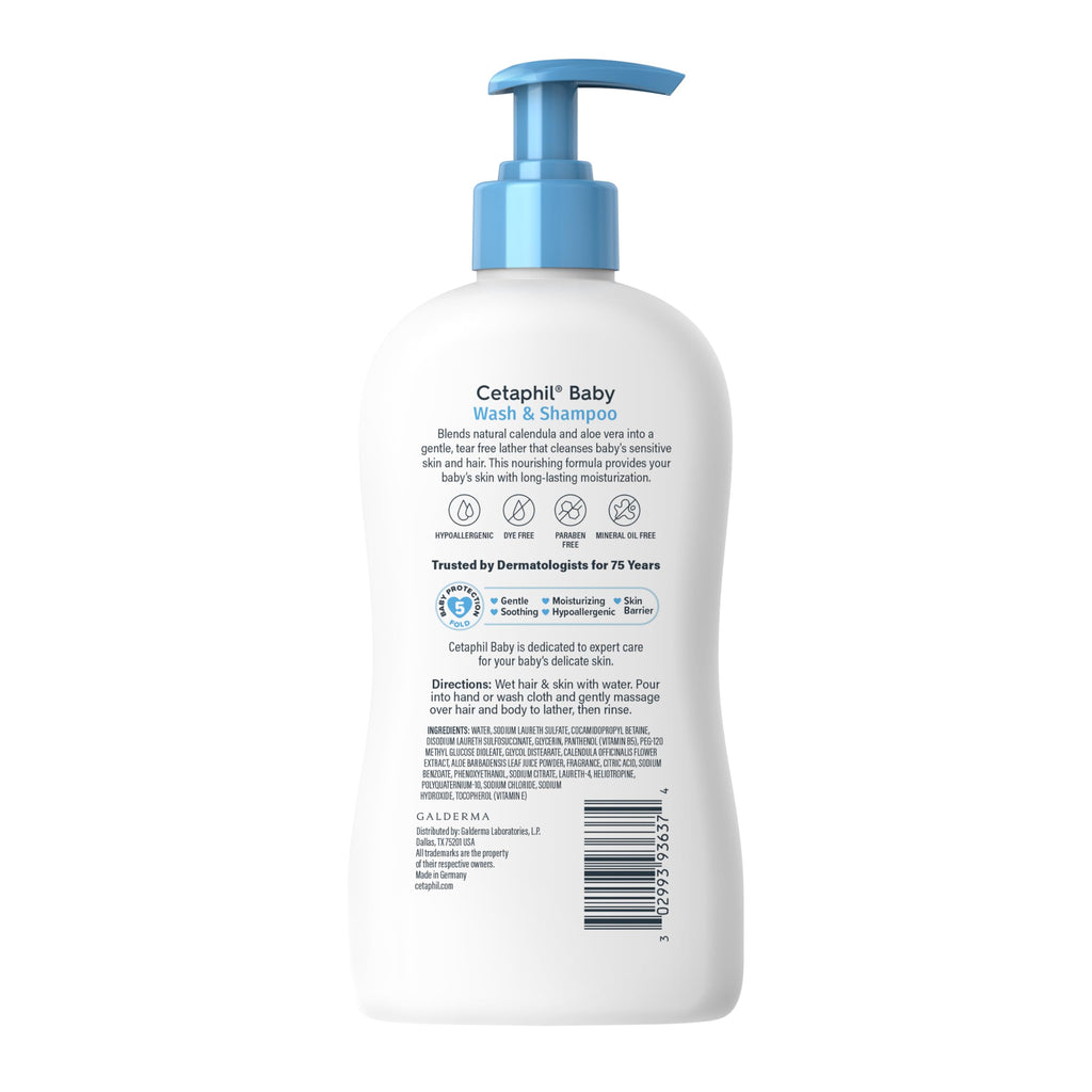 Cetaphil 2-in-1 Baby Shampoo & Body Wash, Tear Free, 13.5oz, 2ct