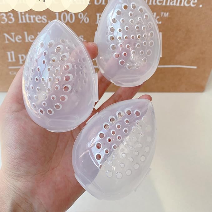 UtySty 6 Pack Makeup Sponge Holder Carring Case Storage Box Clear Hard Container Protector for Cosmetic Make Up Blending Sponges Powder Puff Beauty Egg Blenders Travel Outdoor