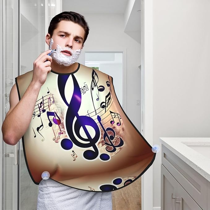Rabbit Background Print Beard Bib Shaving Apron, Beard Hair Trimming Cape Gift For Dad