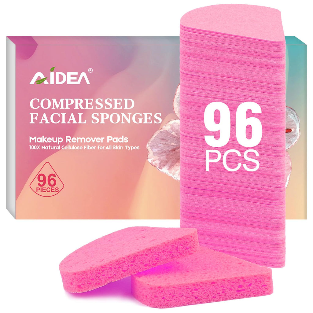 AIDEA Compressed Facial Sponges-96Count, Disposable Face Sponges