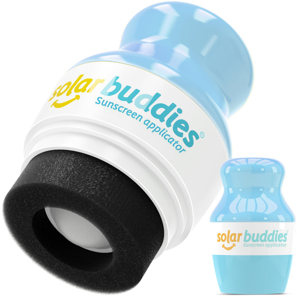 Solar Buddies Sunscreen Applicator – Full Blue– Refillable Roll-on Sponge for Sunscreens & Lotions – For Kids, Adults & Families – Holds 3.4Fl Oz – Perfect for Travel