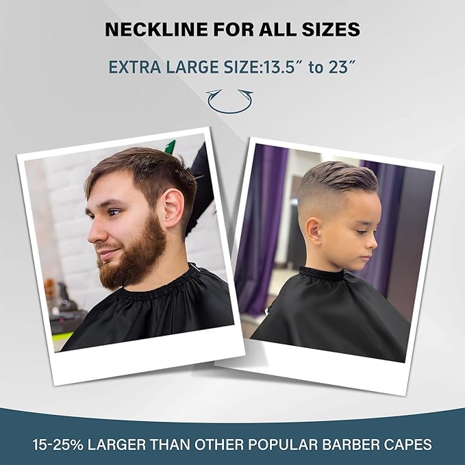 64" x 56" Waterproof Barber Cape for Men – Adjustable Neck Salon Cape – Professional Haircut Supplies