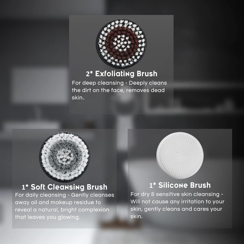 4 Replacement Brush Heads for Model Ga-7266 Facial Cleansing Brush Deep Pore Cleansing Gentle Exfoliating & Remove Blackhead Acne Exfoliating Soft Head Set