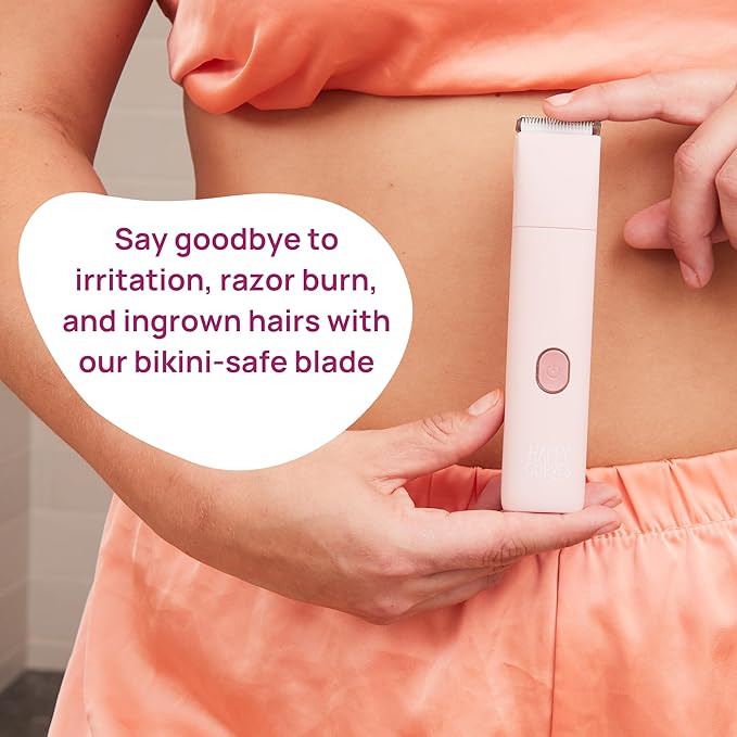 HAPPY CURVES Smoothie Bikini Trimmer - Electric Razor for Women, Waterproof Hair Groomer with Adjustable Guards, Personal Shaver for Pubic Hair, Ladies Intimate Shaver and Body Trimmer (Berry 1.0)