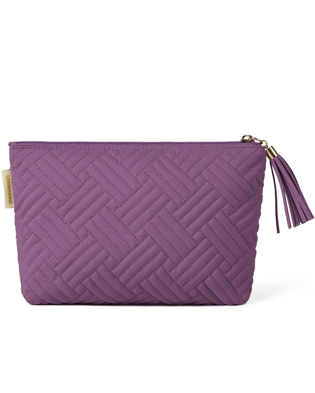 BAGSMART Small Makeup Bag with Tassel, Soft Cosmetic Pouch 8.7"