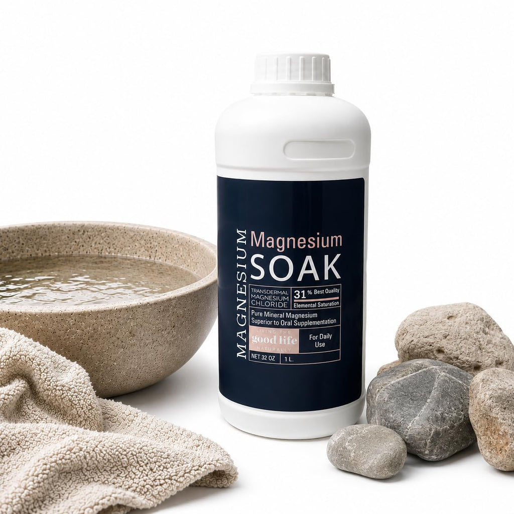 Magnesium Bath Soak and Foot Soak, Transdermal Magnesium Chloride 32 oz