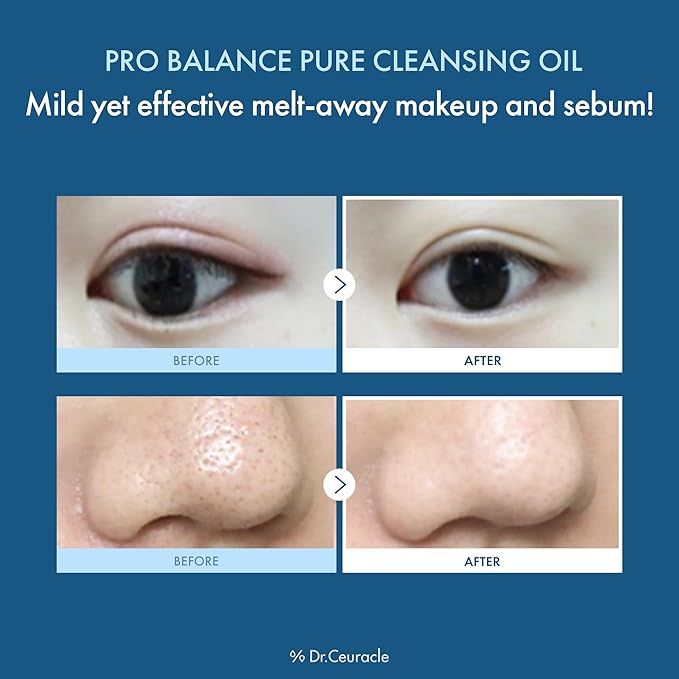 Dr.Ceuracle Pro Balance Pure Cleansing Oil - Makeup Remover Oil Cleanser with Hydrating Finish, Korean Facial Cleanser (155 ml / 5.24 fl. oz.)