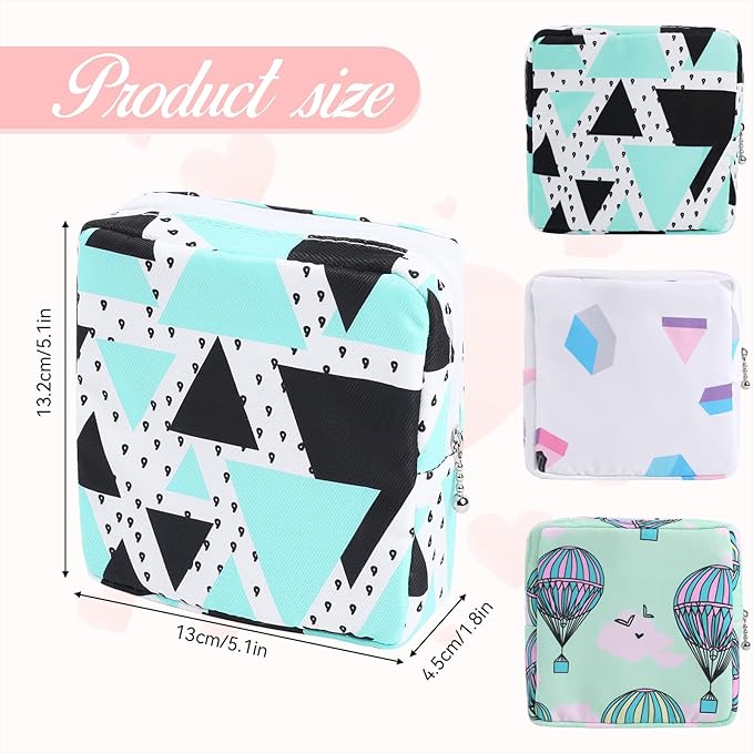 Vin Beauty 3pcs Period Bag,Period Pouch,Sanitary Napkin Storage Bag, Portable Reusable Menstrual Pads Bags,Tampon Storage Pouch for Women Teen Girls,pad Bag,Feminine Care,tampons Holder for Purse