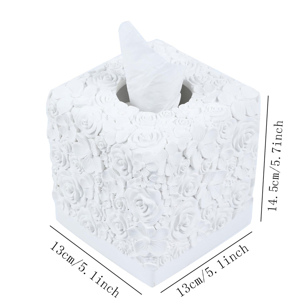 Hymmah Modern Square Tissue Box Cover Holder,Bathroom Accessories Decor Unique Design Tissue Box Cover for Bathroom Vanity Counter Tops Also Great for Bedrooms and Living Rooms