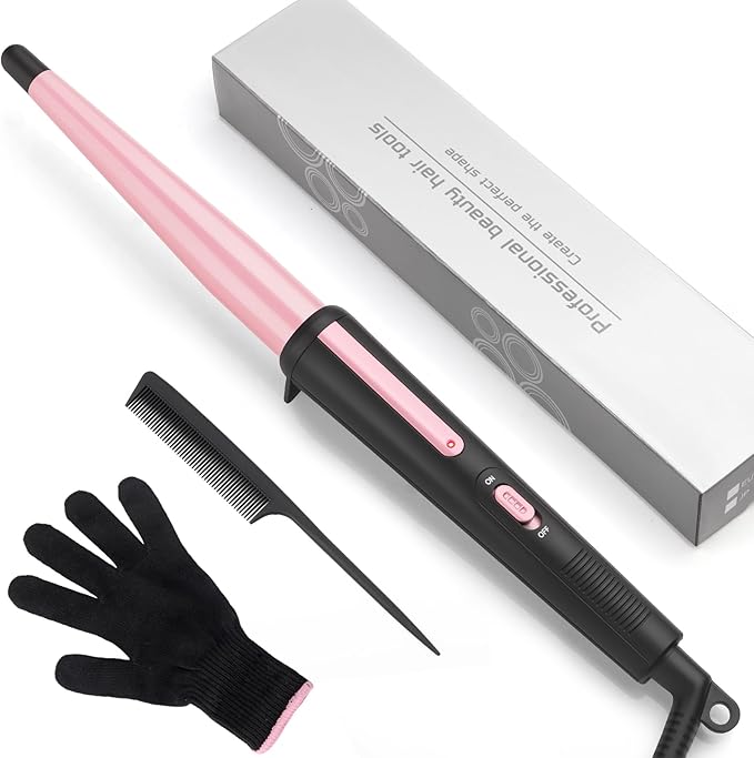 Hair Curling Iron,Curling Wand 0.5-1",210℃ for Classic Curls&Natural Waves