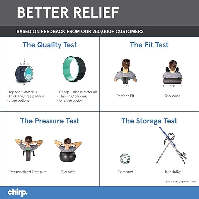 Chirp Wheel+ Foam Roller, Back & Neck Pain Relief, Mint 12-Inch