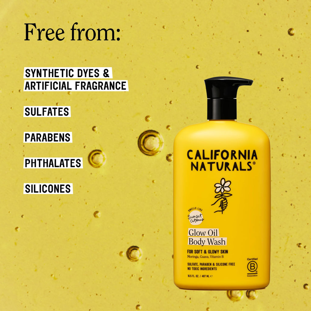 California Naturals Glow Body Wash Sunset Citrus 2-Pack, Hydrating Body Wash for Soft Glowing Skin, Gentle Skin Care for Women & Men, Natural, Vegan, Cruelty, Paraben & Sulfate Free, 20 oz