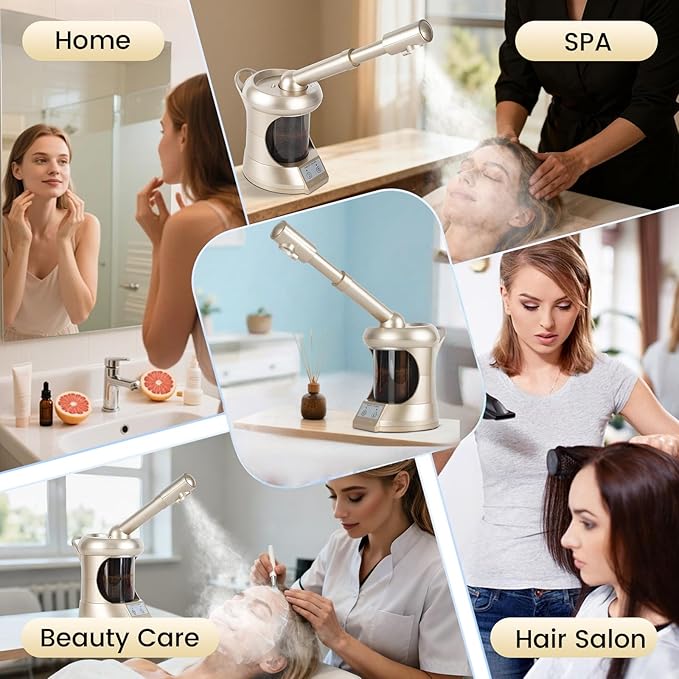 Chetunju Professional Facial Steamer,Portable Type, high Water Mist Density, Face Steamer for Facial Deep Cleaning, Steamer for Facial for Personal Care or Spa, Moisturizing and Hydrating.