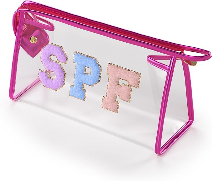 Clear Sunscreen Bag, Waterproof Makeup & Toiletry Pouch for Travel Beach
