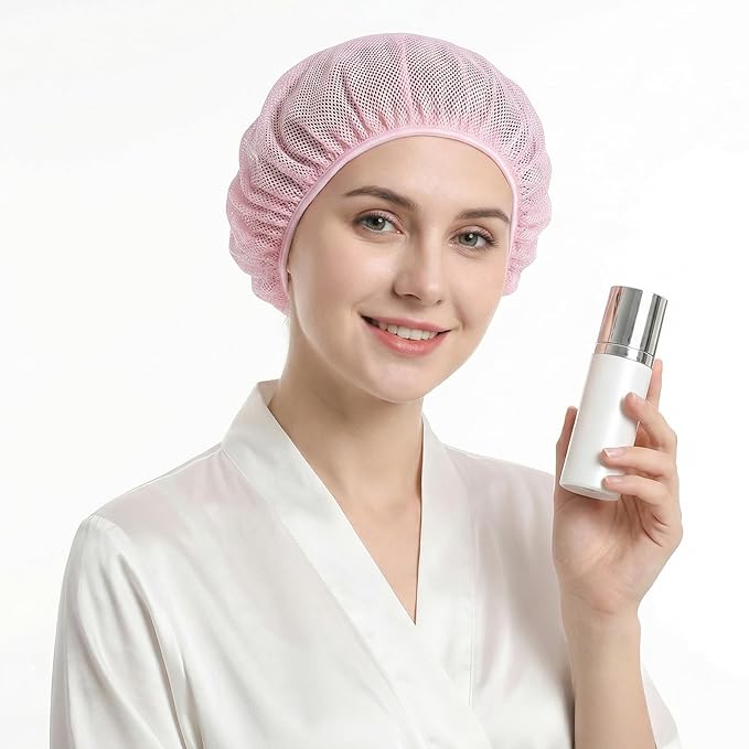 4 PCS Mesh Hair Nets for Sleeping, Sleep Bonnets for Women Sleeping Caps Hair Bonnets for Women Sleeping, Sleep Caps for Women, Colorful Elastic Hair Drying Bonnet