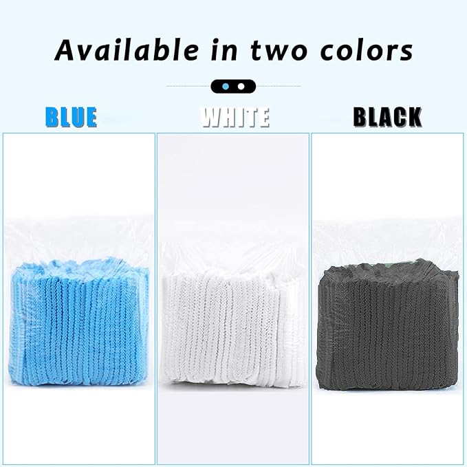 Disposable Bouffant Caps, 21inches Hair Net, Elastic Dust Cap for Food Service, Kitchen Head Cover (Blue)