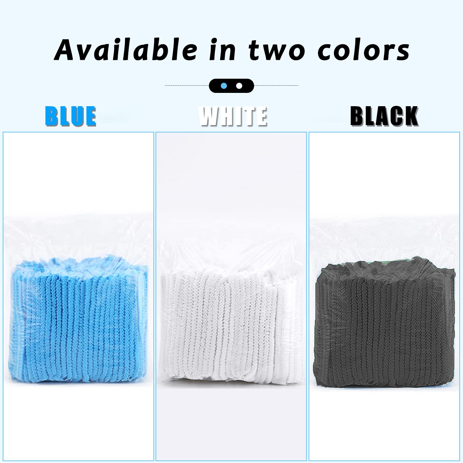 Disposable Bouffant Caps 100 Pcs,21inches Hair Net Elastic Dust Cap for Food Service, Sleeping Head Cover (Black)