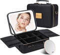 Mocado Travel Makeup Bag with Mirror Makeup Case with Brushes Dividers