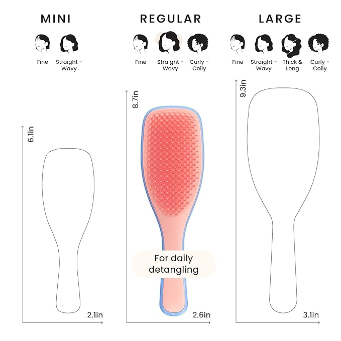 Tangle Teezer Ultimate Detangler Brush, Straight to Wavy, Apricot Blaze