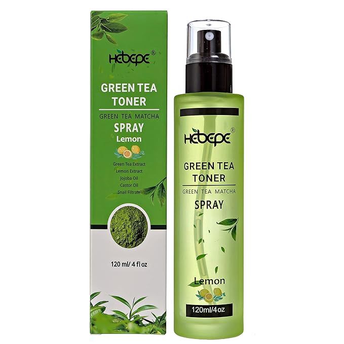Hebepe Green Tea Matcha Facial Toner Mist, Lemon Soothing Care, 120ml