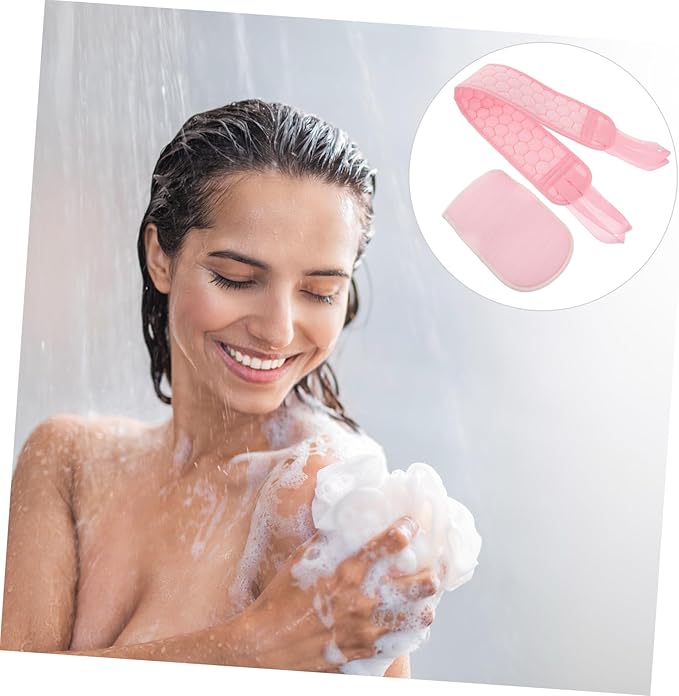 LIFKOME 2pcs Exfoliating Bath Strap Scrubber Back Cleaning Glove for Deep Cleansing and Relaxation for Spa Massages and Daily Bathing