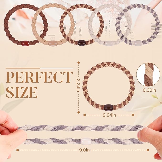 FORENEE Hair Ties No Damage - 10PCS Ponytail Holders - Elastic Hair Ties for Thick Hair - Braided Hair Bands for Women Girls's Hair