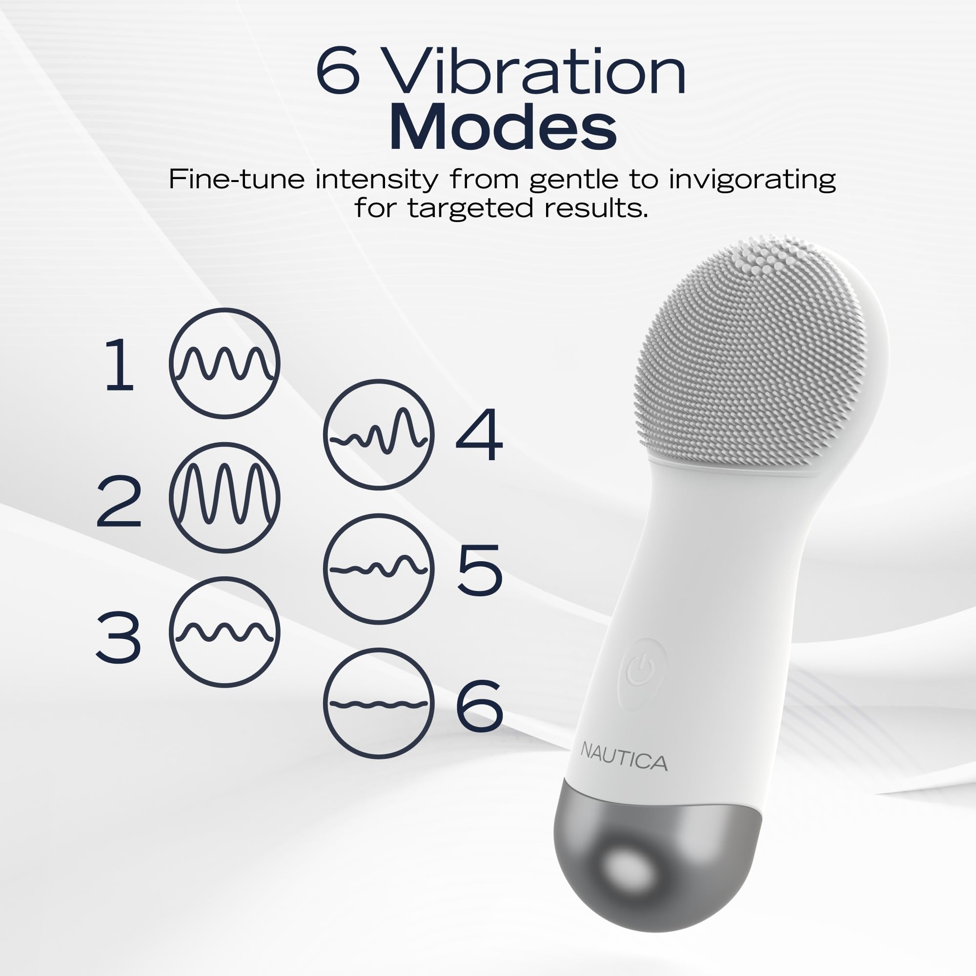 Nautica PC130 Sonic Facial Cleansing Brush Made with Ultra Hygienic Soft Silicone, Waterproof and Rechargeable Face Scrub Brush for Men & Women - (Milk)