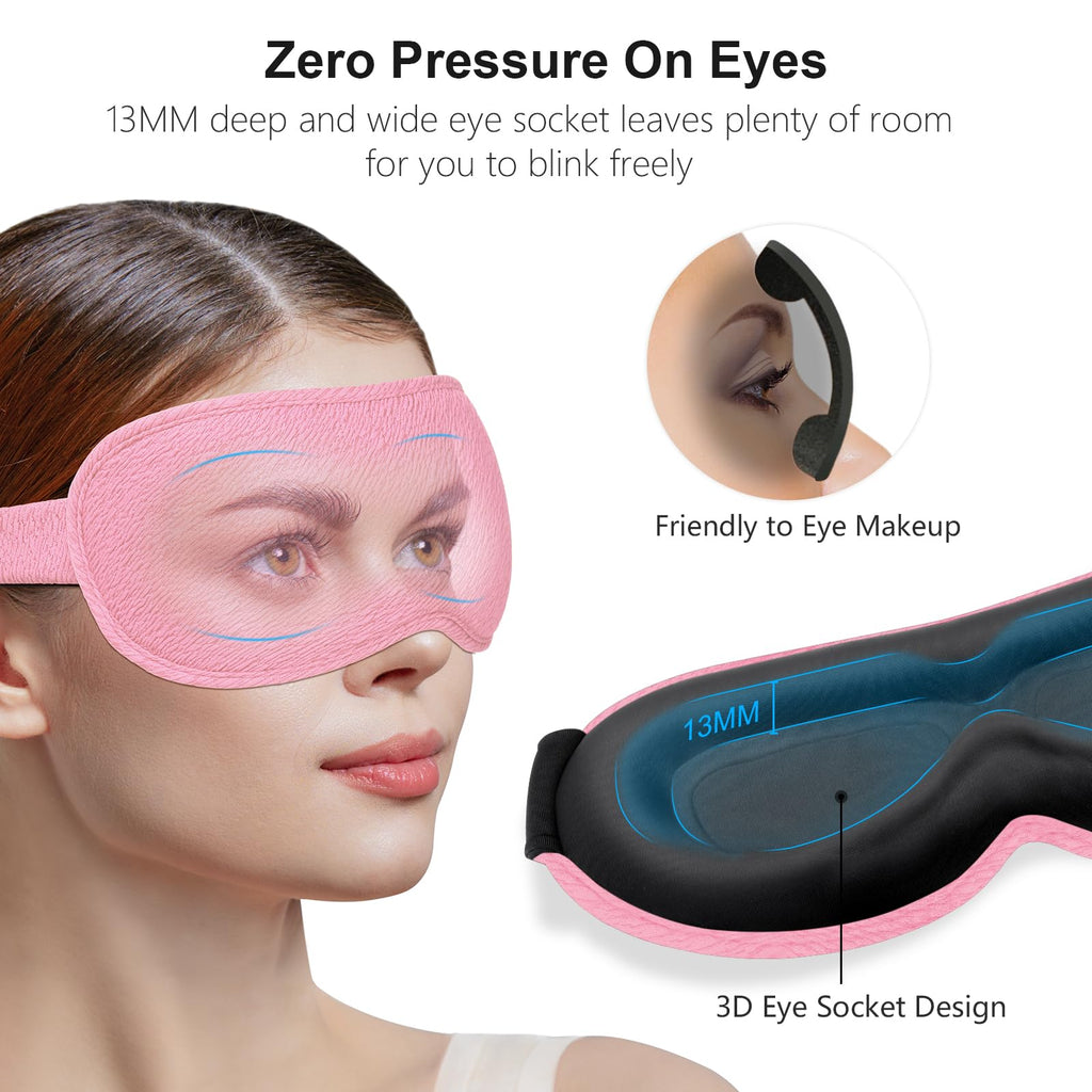 Gritin 100% Blackout Sleep Eye Mask for Women Men, Zero Pressure Sleep Mask