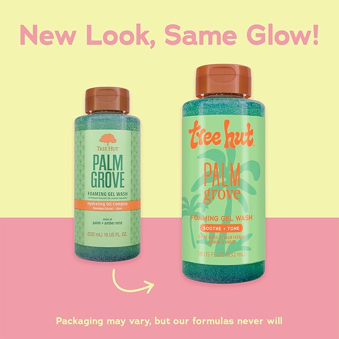 Tree Hut Palm Grove Body Wash, Hydrating & Moisturizing Shower Gel with Shea Butter & Essential Oils, Soft Smooth Glowing Skin, Gentle Cleanser For All Skin Types, Self Care Gifts for Women, 18 Fl Oz