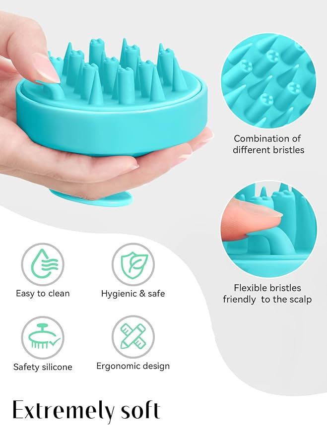 HEETA Scalp Massager Hair Scrubber Shampoo Brush Exfoliator for Hair Growth