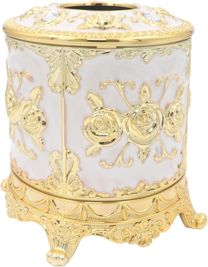 Geesatis Tissue Box Cover, Cylindrical Tissue Box Holder,6.5''x6.1''